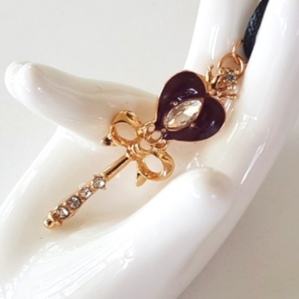 💝 Spiral Heart Moon Rod Necklace